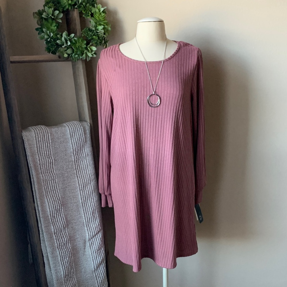 AGB mauve long sleeve knit dress